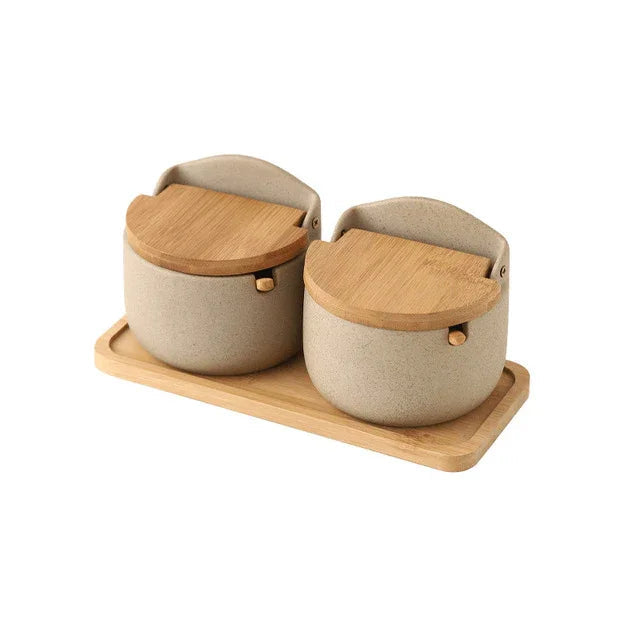Set di Barattoli in Ceramica per Condimenti di Napoli
