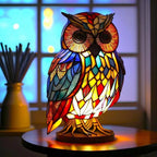 Lampada da tavolo in vetro colorato a forma di animale