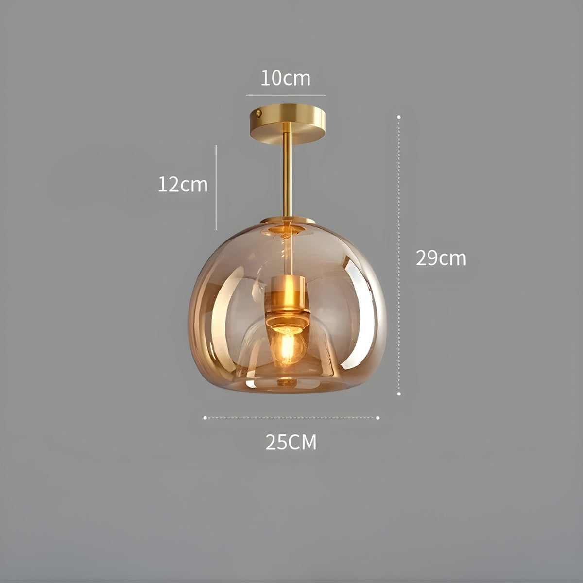 LustroCeil Light - Lampada da soffitto in vetro minimalista