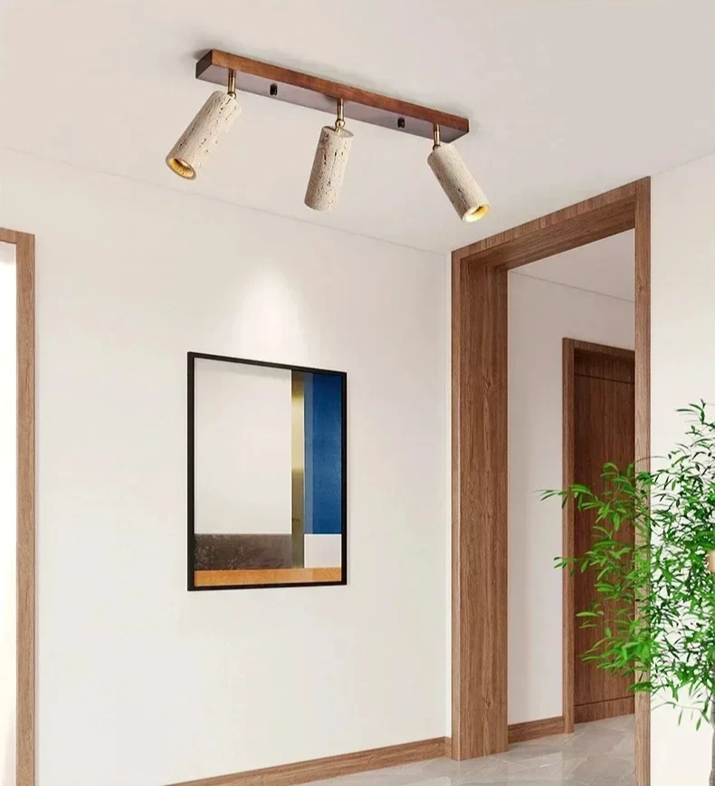Lampada da soffitto in Travertino