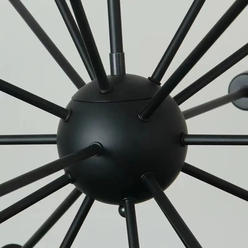 Lampadario Industriale Nero per Ristorante Sala da Pranzo in Metallo