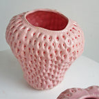 Vaso Decorativo in Ceramica a Forma di Fragola per Fiori e Decorazioni da Tavolo