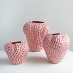 Vaso Decorativo in Ceramica a Forma di Fragola per Fiori e Decorazioni da Tavolo