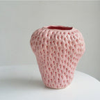 Vaso Decorativo in Ceramica a Forma di Fragola per Fiori e Decorazioni da Tavolo