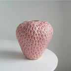 Vaso Decorativo in Ceramica a Forma di Fragola per Fiori e Decorazioni da Tavolo