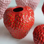 Vaso Decorativo in Ceramica a Forma di Fragola per Fiori e Decorazioni da Tavolo