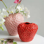 Vaso Decorativo in Ceramica a Forma di Fragola per Fiori e Decorazioni da Tavolo