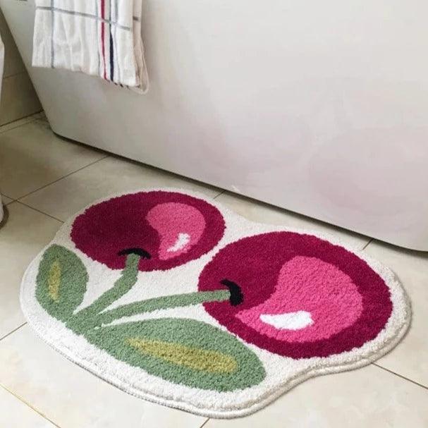 CHERRYSTEP – Tappetino da bagno in ciliegia morbido e antiscivolo con alta assorbenza