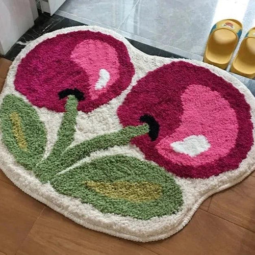 CHERRYSTEP – Tappetino da bagno in ciliegia morbido e antiscivolo con alta assorbenza
