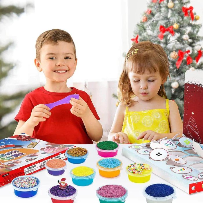 Calendario dell'Avvento di 24 Giorni di Slime per Bambini – Countdown di Natale