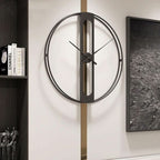 CHRONOLUX – Orologio da Parete in Metallo Oro e Nero da 50 cm per Decorazioni Moderne