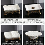 Porta Sapone in Ceramica Classica con Fessura per Drenaggio - Organizer per Bagno