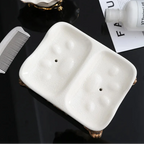 Porta Sapone in Ceramica Classica con Fessura per Drenaggio - Organizer per Bagno