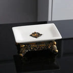Porta Sapone in Ceramica Classica con Fessura per Drenaggio - Organizer per Bagno