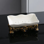 Porta Sapone in Ceramica Classica con Fessura per Drenaggio - Organizer per Bagno