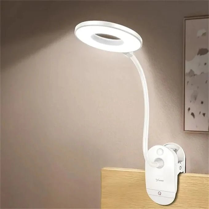 CLIPGLOW – Luce di lettura LED USB dimmerabile con clip e collo regolabile