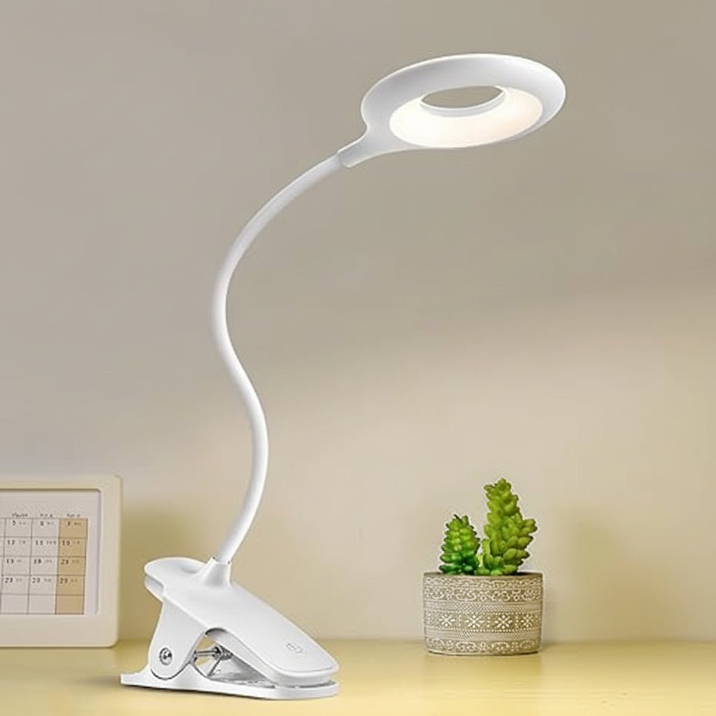CLIPGLOW – Luce di lettura LED USB dimmerabile con clip e collo regolabile