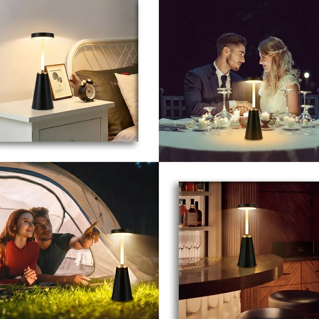 Lampada da Tavolo Senza Fili LED Dimmerabile Touch Design Moderno di Lusso
