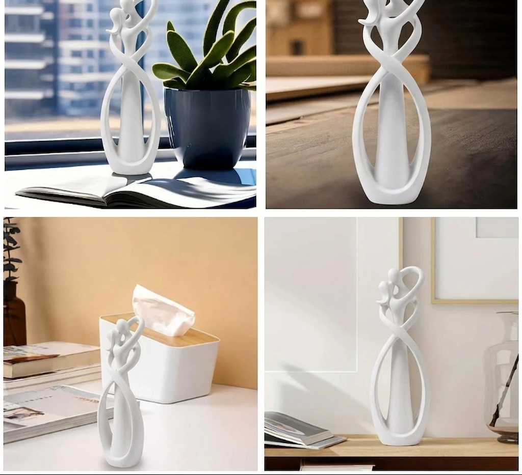 Statua Decorativa Coppia Astratta Moderna Idea Regalo Romantica