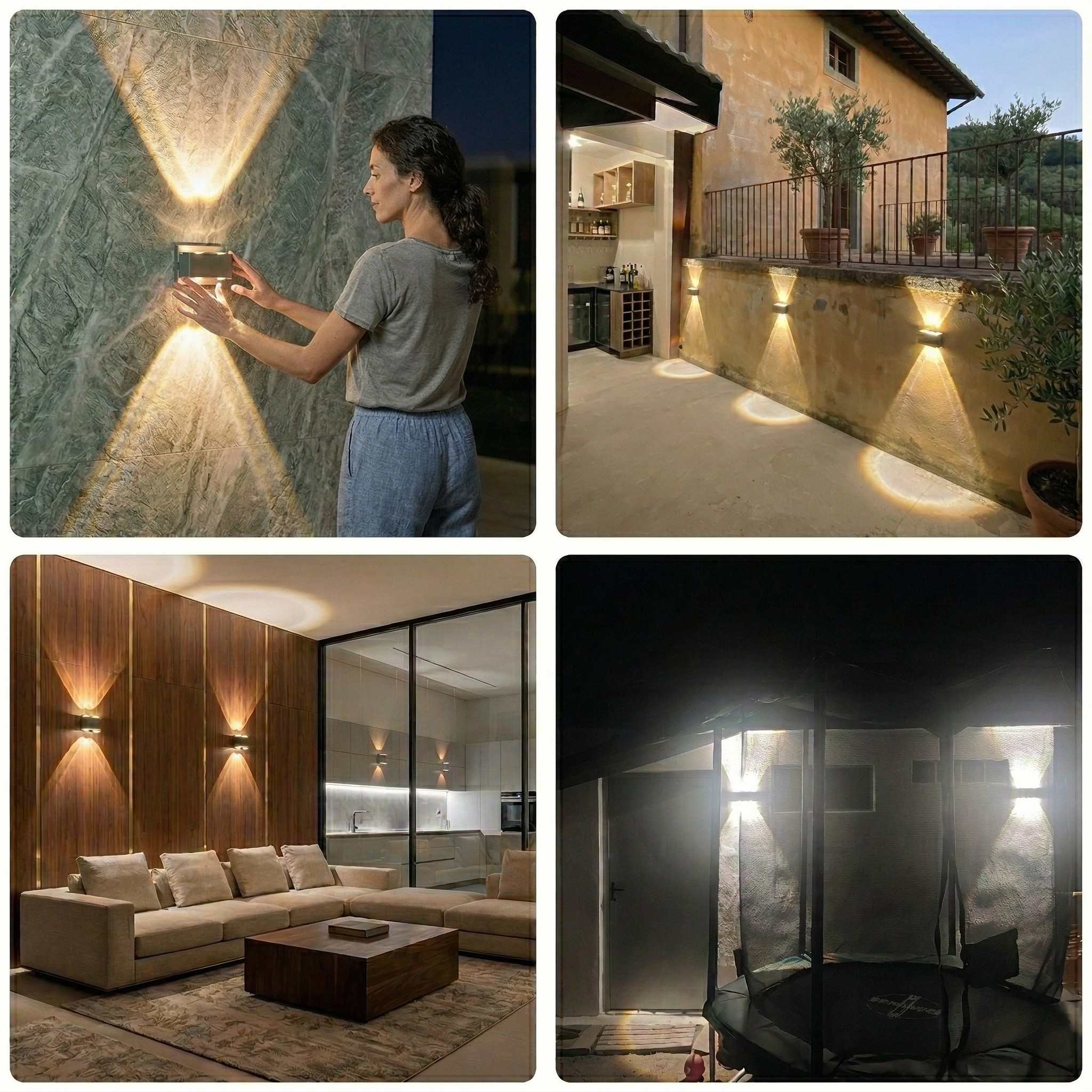 Applique LED da Esterno Impermeabile in Alluminio Design Moderno per Giardino e Ingresso