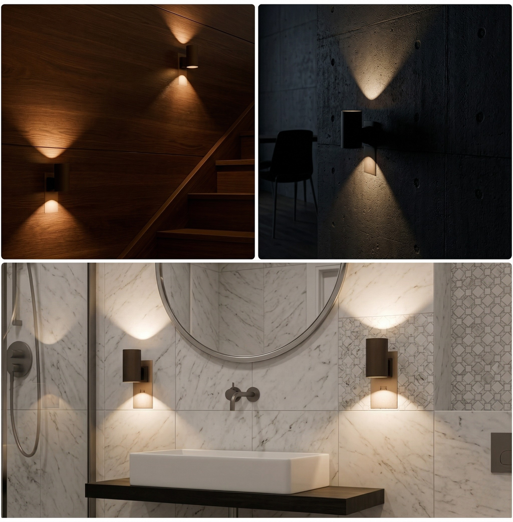 Lampada da Parete con Presa Sensore e Luminosità Regolabile Design Moderno
