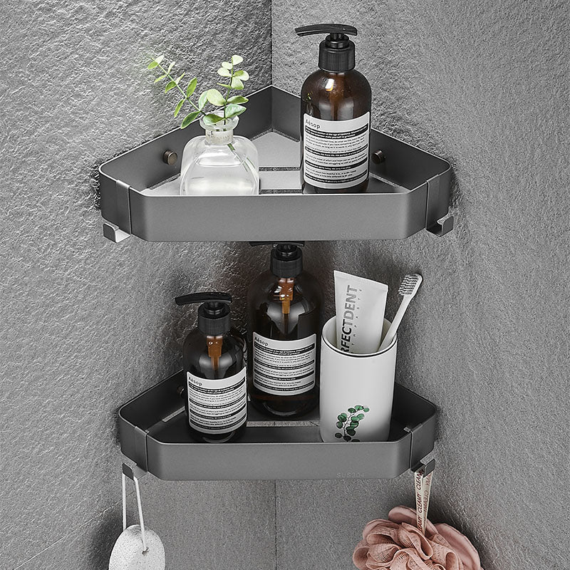 Mensola Angolare per Bagno, Ripiani di Stoccaggio a Triangolo, Porta Asciugamani