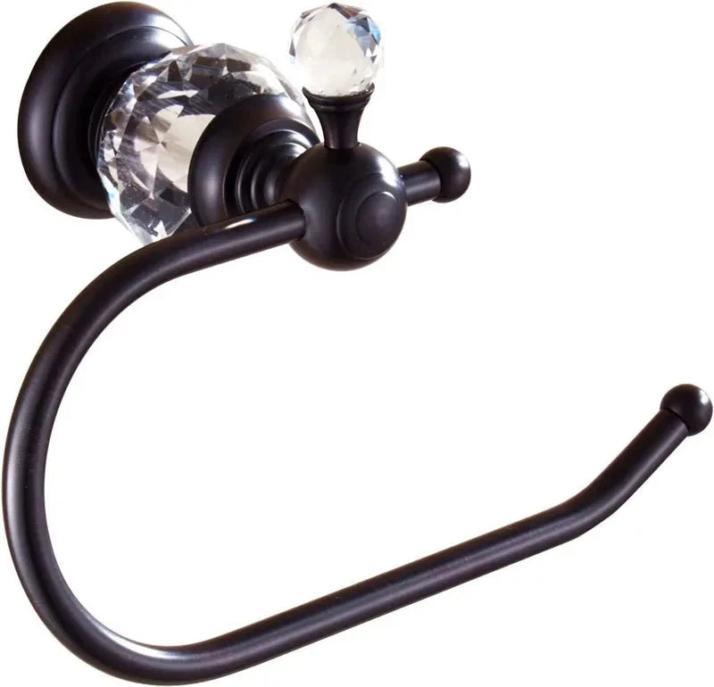 Portarotolo in Cristallo in Ottone Massiccio Accessorio per Bagno