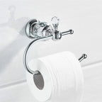 Portarotolo in Cristallo in Ottone Massiccio Accessorio per Bagno