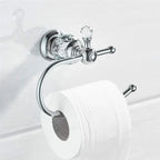 Portarotolo in Cristallo in Ottone Massiccio Accessorio per Bagno