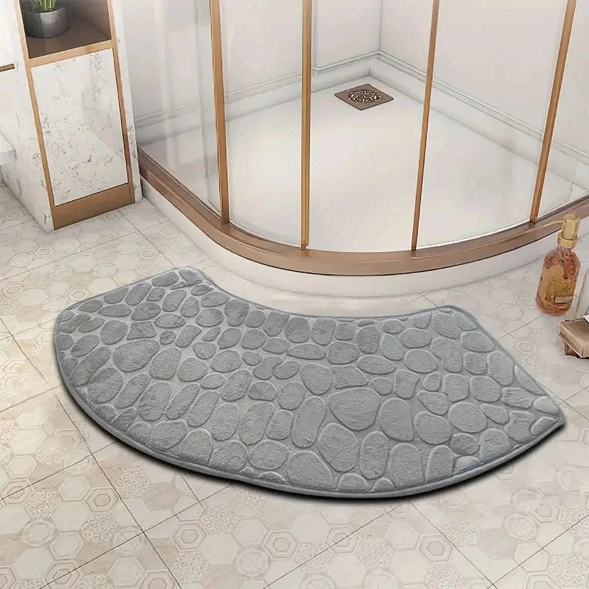Tappetino da Bagno Curvo - Tappetino Assorbente Spesso Antiscivolo per la Sicurezza del Bagno