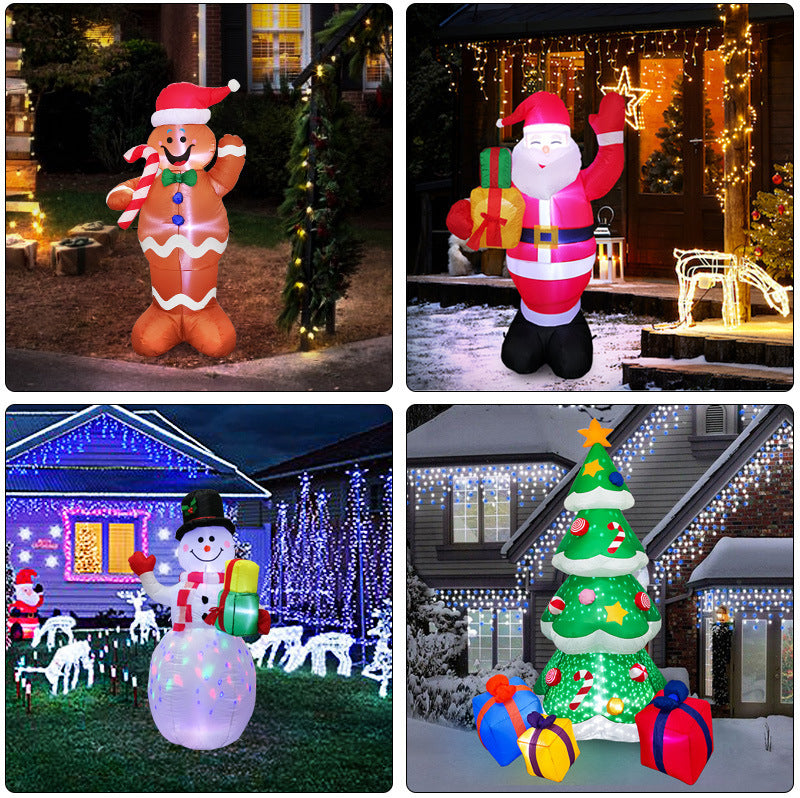 Decorazione Natalizia LED Gonfiabile – Pupazzo di Neve Illuminato per Esterni