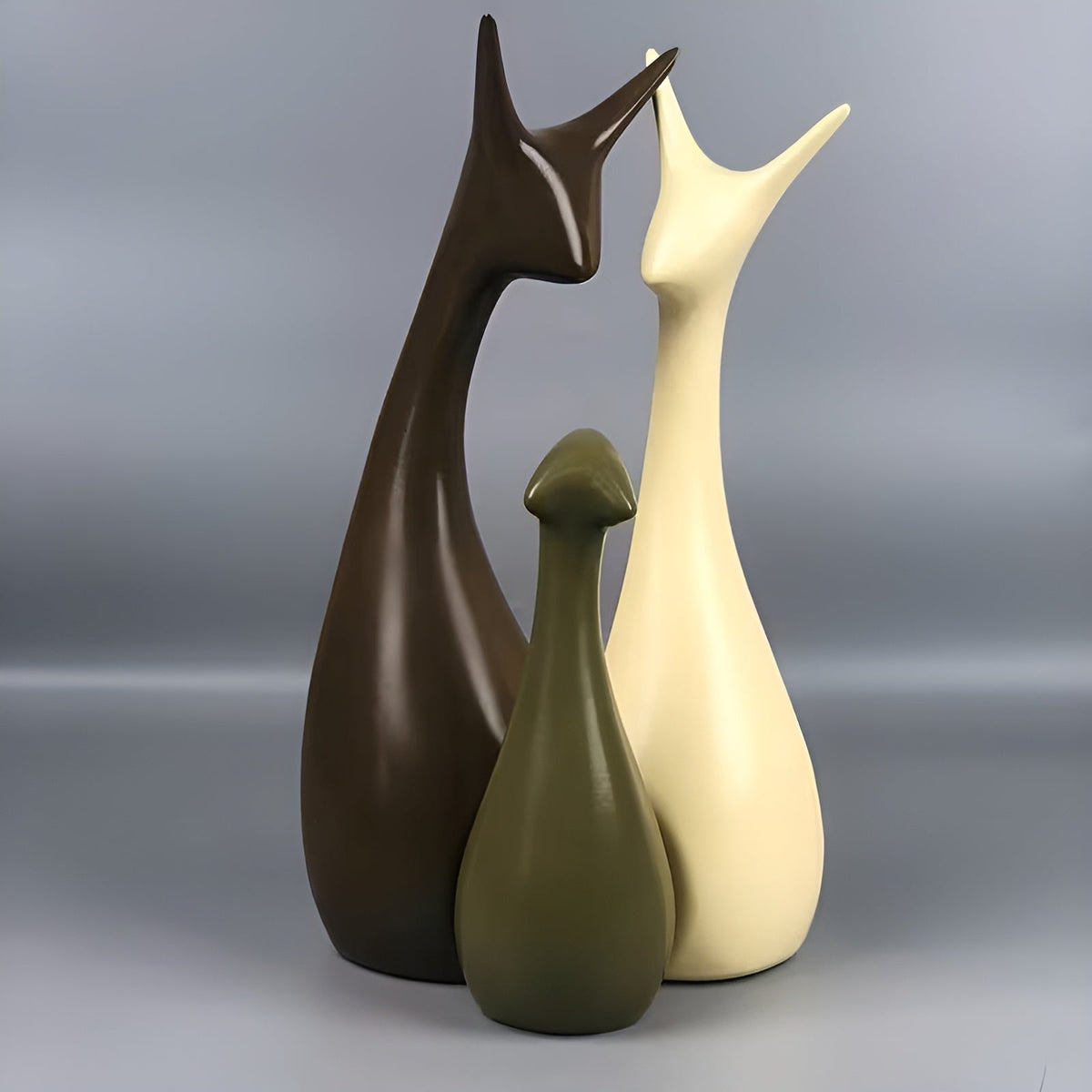 Set di figure decorative Famiglia di lumache (4 pezzi) – Elegante decorazione per soggiorno e scaffale