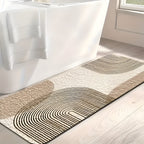 Set di Tappetini per Bagno 4 Pezzi – Moderno e Antiscivolo | Morbidi Tappetini per WC e Coprisedile per una Decorazione Elegante del Bagno