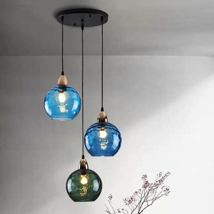 Glarefusion Moderno Semplice Lampada a Sospensione in Vetro con Motivo Acqua Colorata