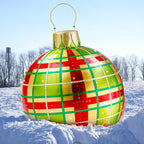 Palla di Natale Gonfiabile 60 cm – Decorazione Natalizia in PVC Resistente alle Intemperie per Esterni