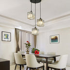 Vina Moderno Cluster Lampadario in Vetro, Nero/Oro