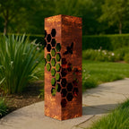 Lanterna da Giardino 3D con Design a Nido d'Api – Lampada Decorativa in Metallo in Stile Ruggine | Perfetta per Giardini, Terrazze e Aiuole