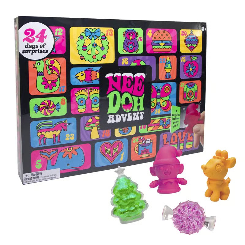 Needoh Calendario dell'Avvento Allegro | Conto alla rovescia natalizio emozionante per divertimento festivo