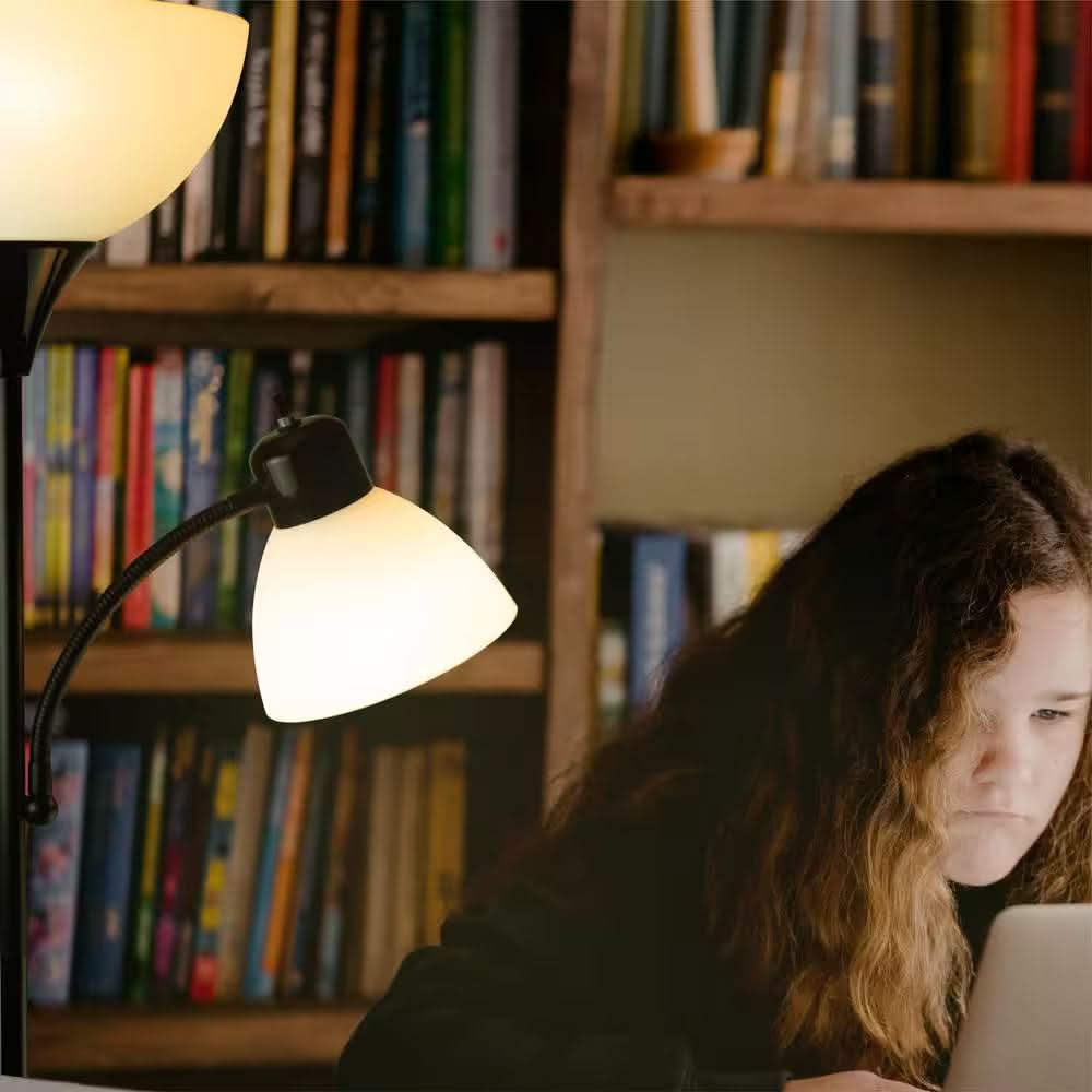 Lampada da Terra LED con Due Fonti di Luce – Lampada da Terra con Luce di Lettura