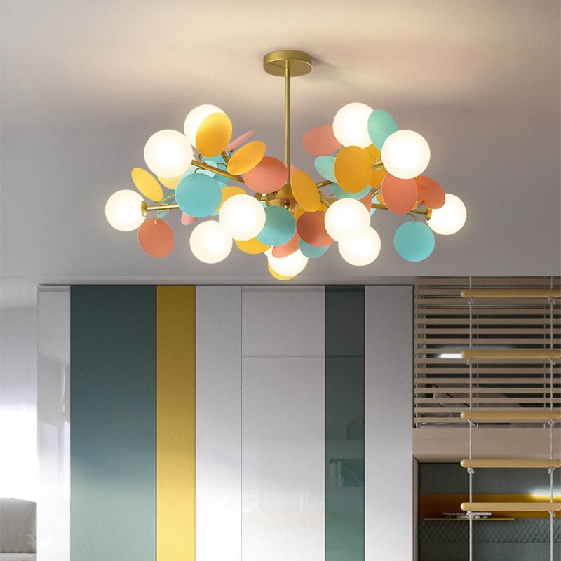 Aria Lampadario a Rami di Fiori Multicolore per Soggiorno