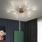 Wesley Flush-Mount Ceiling Light Fuochi d'Artificio, Nero/Oro