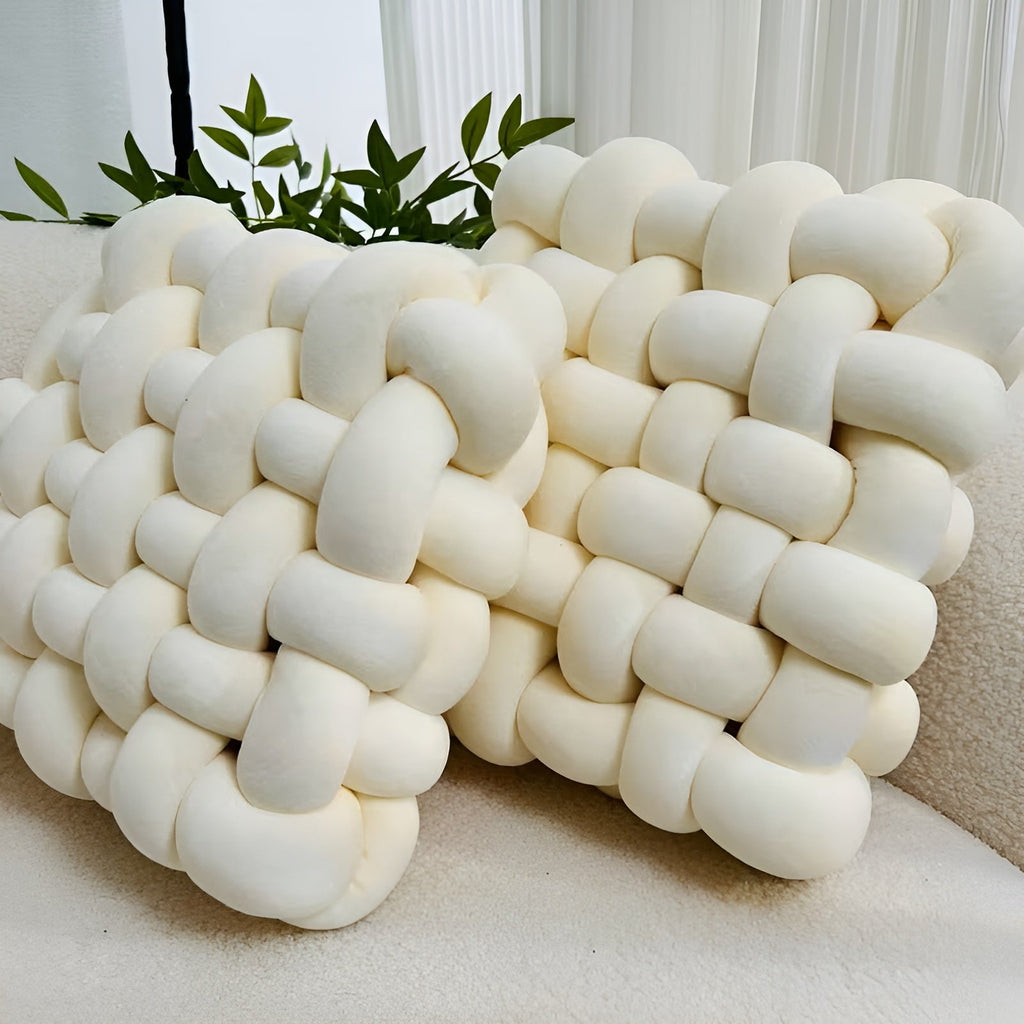 Cuscini decorativi a nodo in set da 2 – Morbidi e Decorativi | Perfetti per divano, letto e soggiorno