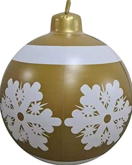 Palla di Natale Gonfiabile 60 cm – Decorazione Natalizia in PVC Resistente alle Intemperie per Esterni