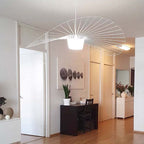 Ritta Lampade a Sospensione Tessuto Nero/Bianco/Oro/Marrone Fiore Moderne