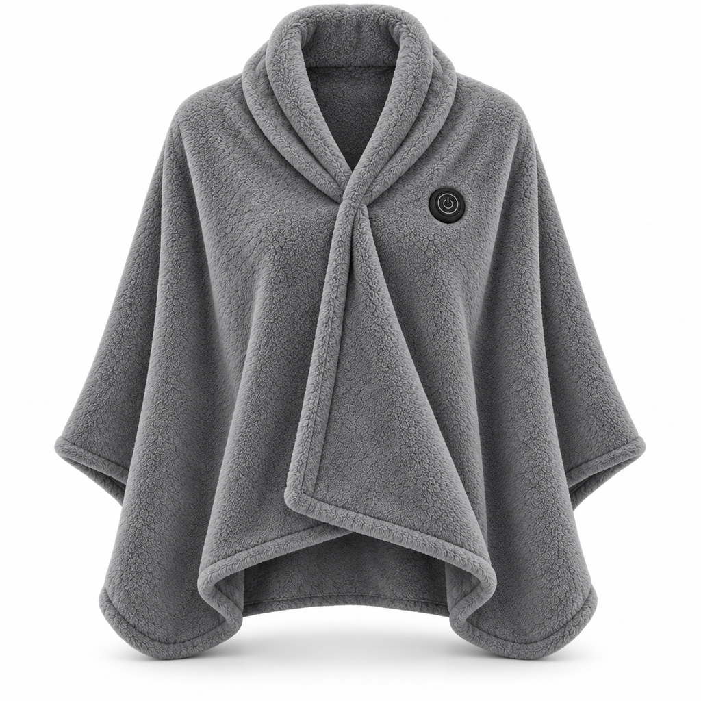 Coperta Poncho Elettrica Riscaldata – 3 Impostazioni di Calore