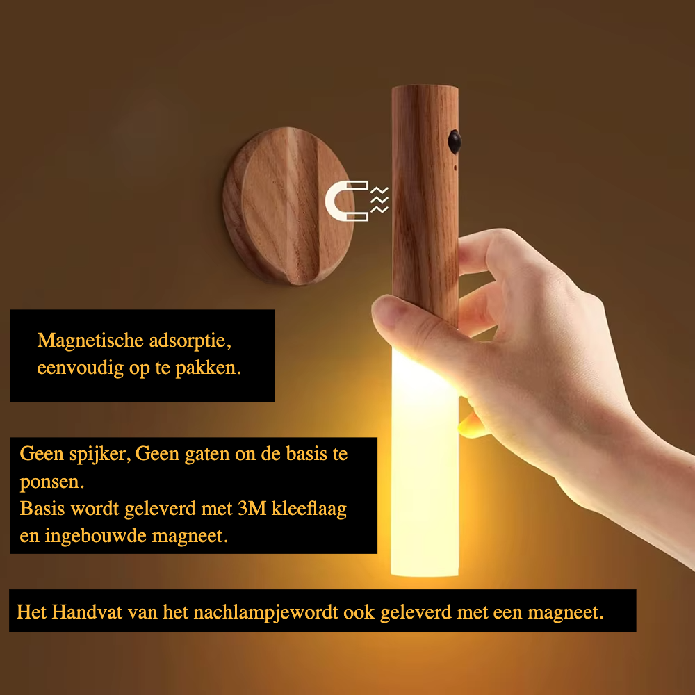 LumiSense – Lampada da Parete Ricaricabile Senza Fili con Sensore di Movimento