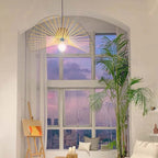 Ritta Lampade a Sospensione Tessuto Nero/Bianco/Oro/Marrone Fiore Moderne