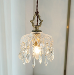 Lampada a sospensione in vetro retro francese