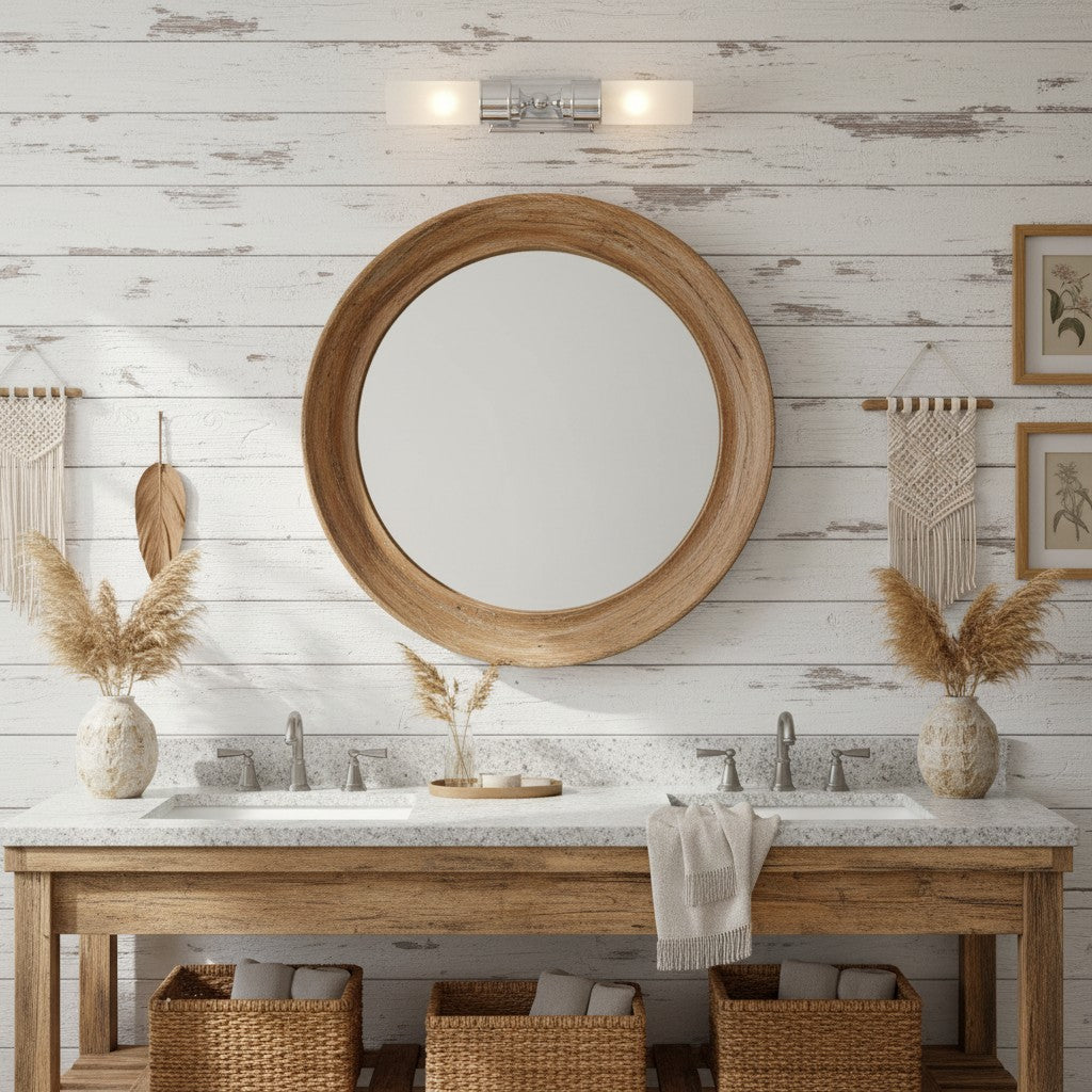 Applique da Bagno Contemporanea a Tubo in Vetro Doppio Elite