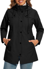 Giacca da Donna Impermeabile con Cappuccio – Impermeabile con Fodera in Pile a Quadri